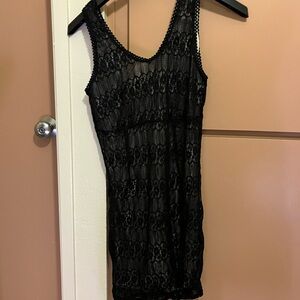 Wet Seal Black Lace Sleeveless Dress